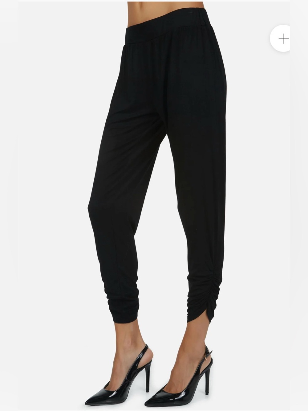 NWT Michael Lauren Ribbed Pablo Shirred Pants in Black Size XS